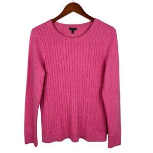 Talbots Sweater Pink Cable Knit Pullover Women's M